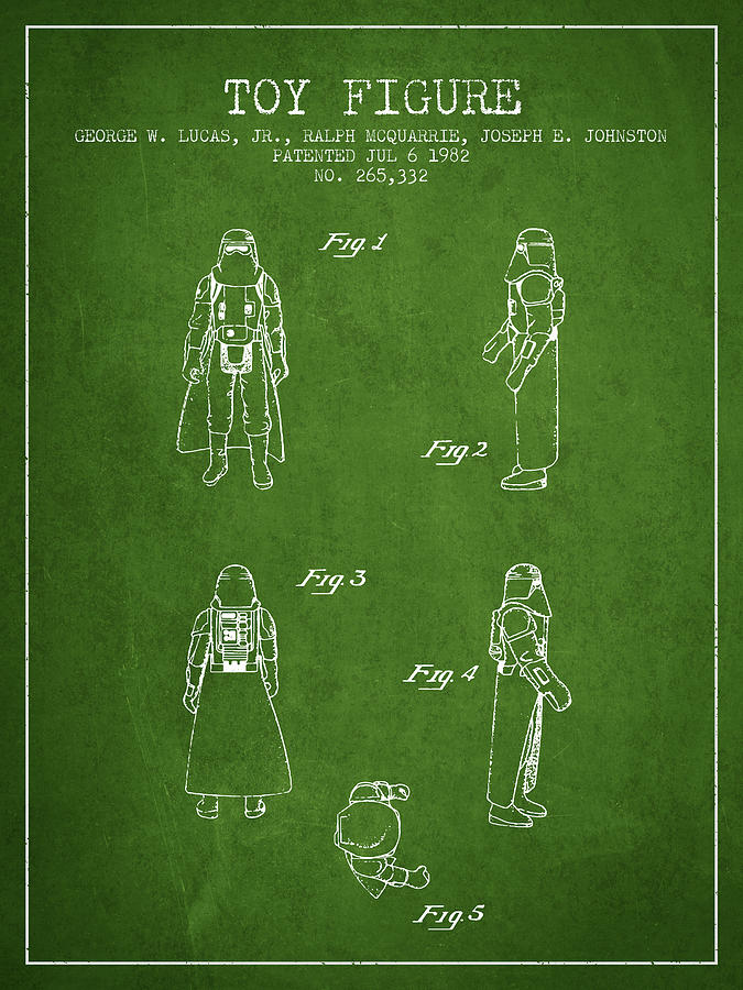 Star Wars Darth Vader Patent From 1982 - Green Digital Art