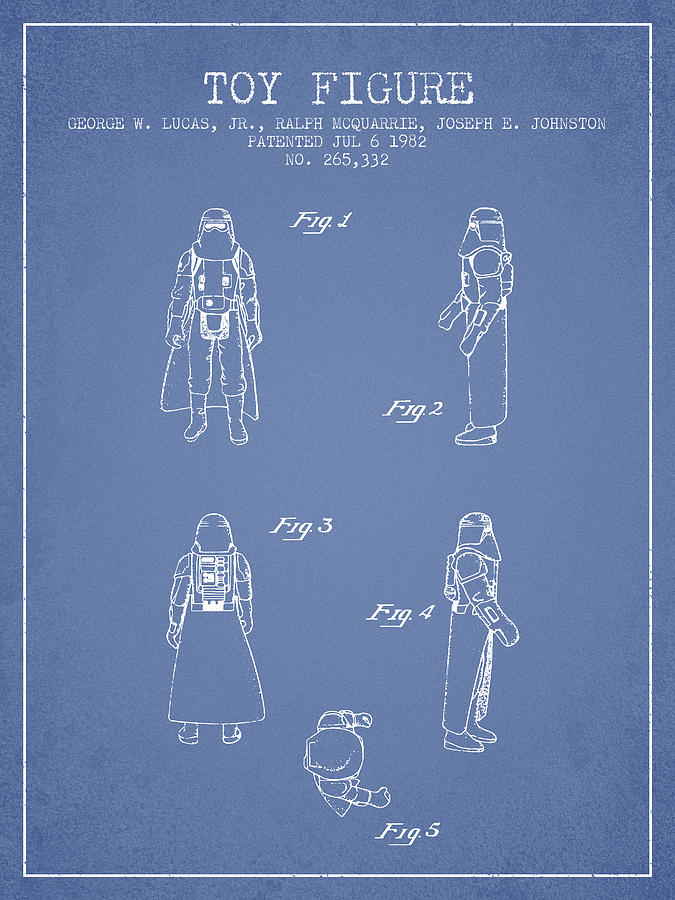 Star Wars Darth Vader Patent From 1982 - Light Blue Digital Art