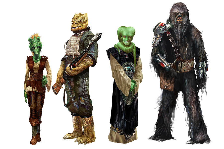 Star Wars Edge of the Empire Species Lineup 2 Digital Art by Ryan Barger
