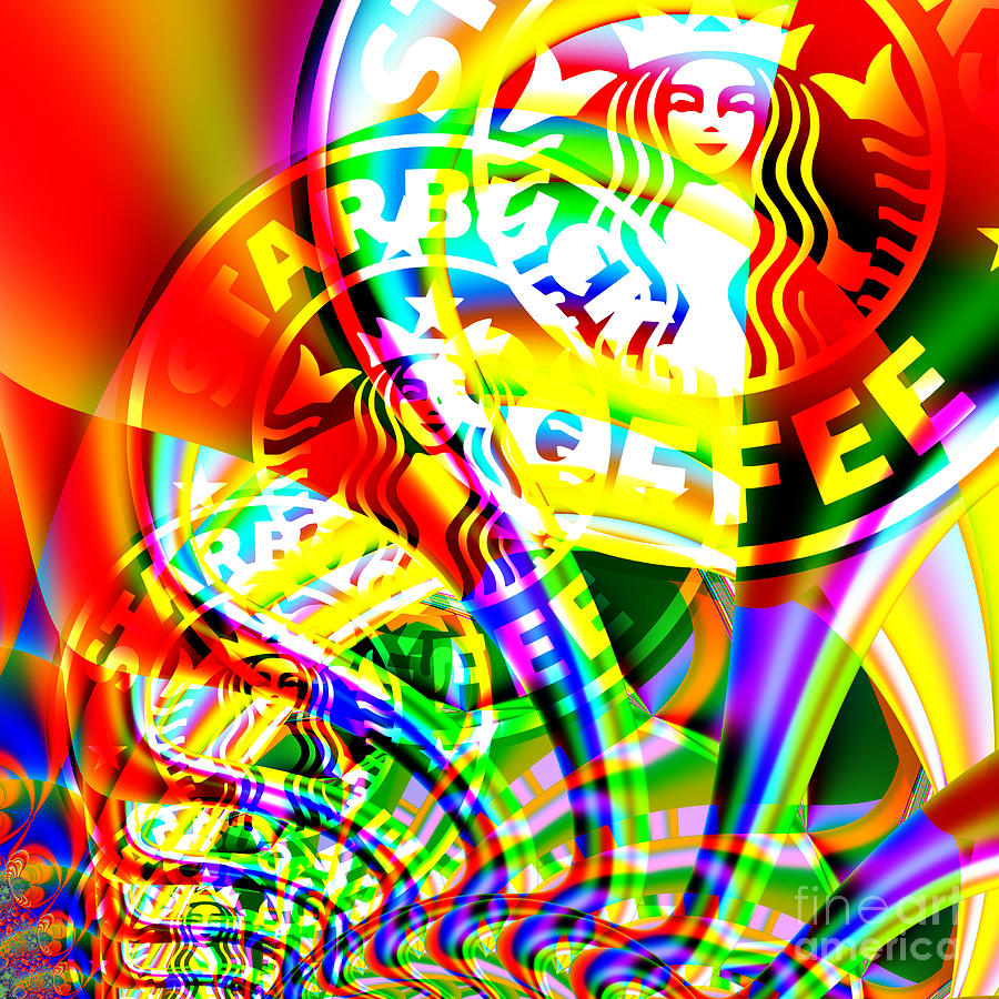 Starbucks Coffee In Abstract 20140704 square v2 Photograph by Wingsdomain Art and Photography