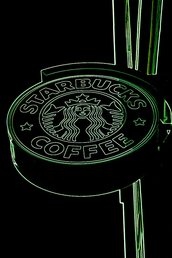 Starbucks Coffee Sign in Neon Photograph by Joann Vitali