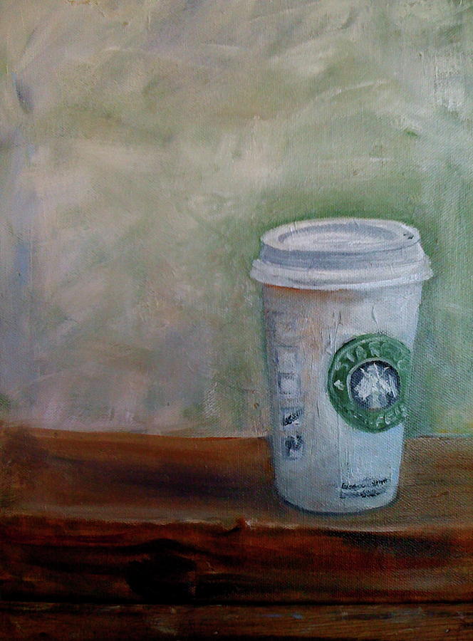 Coffee Painting - Starbucks Coffee by Mohita Bhatnagar