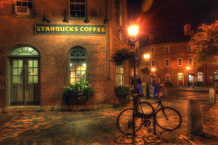 Coffee Photograph - Starbucks Coffee Stop - Newburyport MA by Joann Vitali