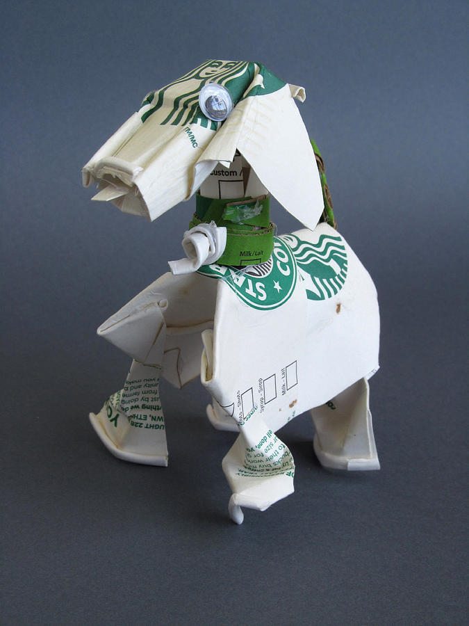 Starbucks dog Sculpture by Alfred Ng