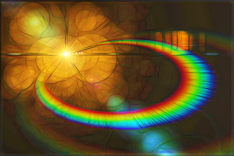 Starburst Rainbow Digital Art by Rick Wicker