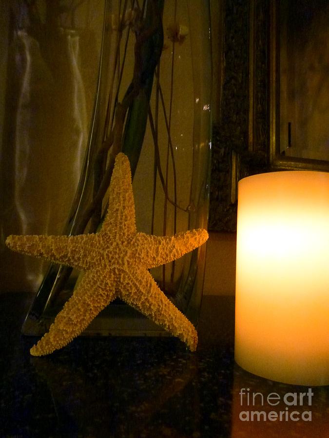 Starfish Candleglow Still Life Photograph by Barbie Corbett-Newmin