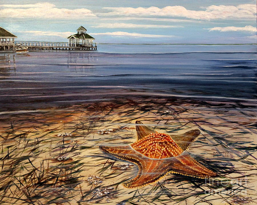 Starfish Drifting Painting by Marilyn McNish