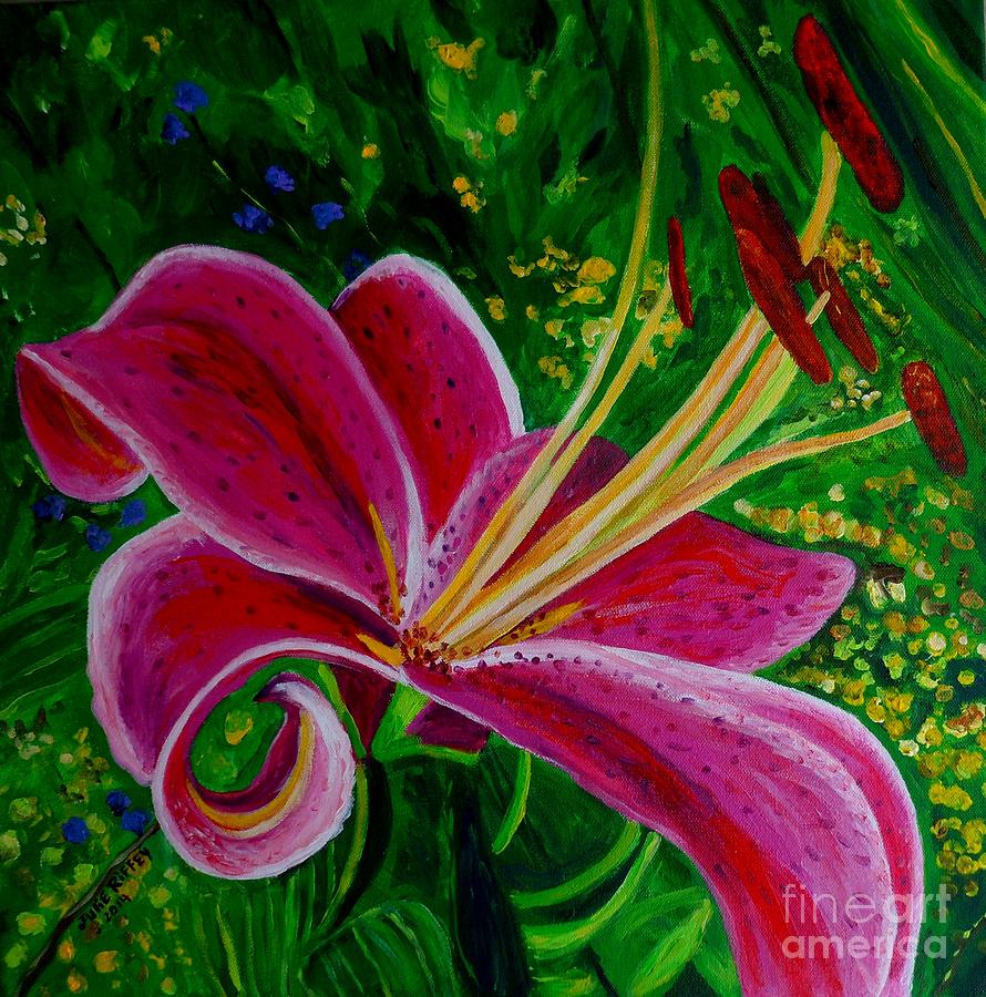Stargazer Lily Painting by Julie Brugh Riffey