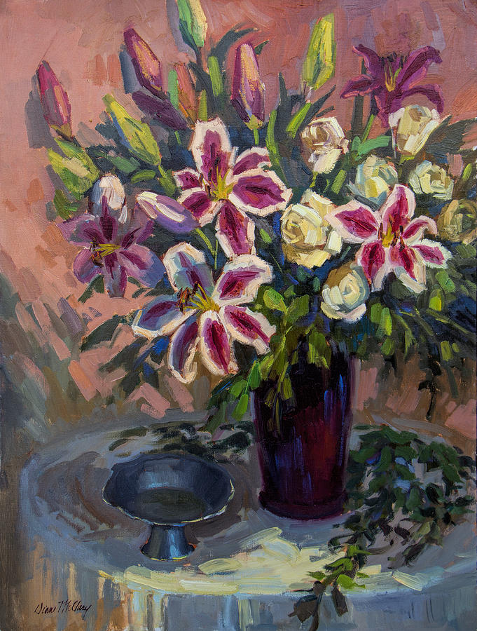 Stargazer Lilies Painting by Diane McClary