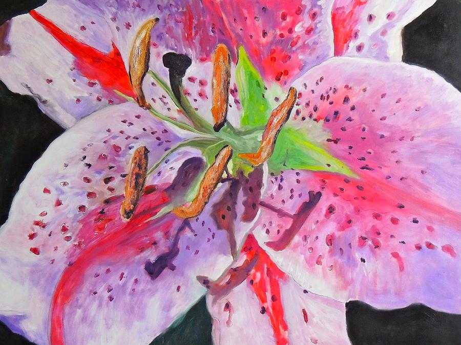 Stargazer Lily Painting By Jgyoungmd Aka John G Young Md - Fine Art America