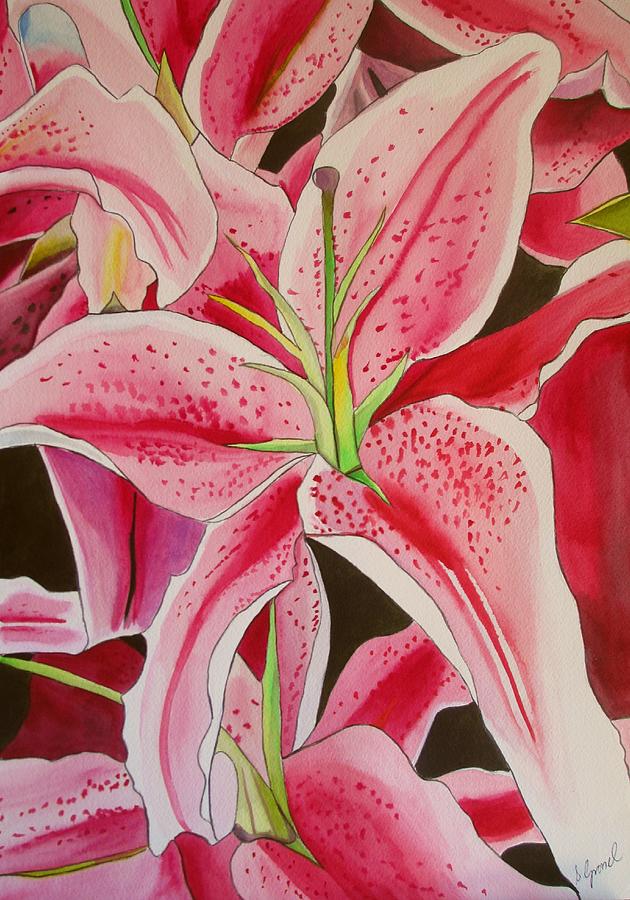 Stargazer Painting - Stargazer lily by Sacha Grossel Stargazer Painting - Stargazer lily by Sacha Grossel