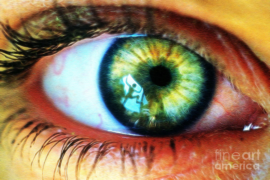 Staring Eye with Reflection Digital Art by Wernher Krutein