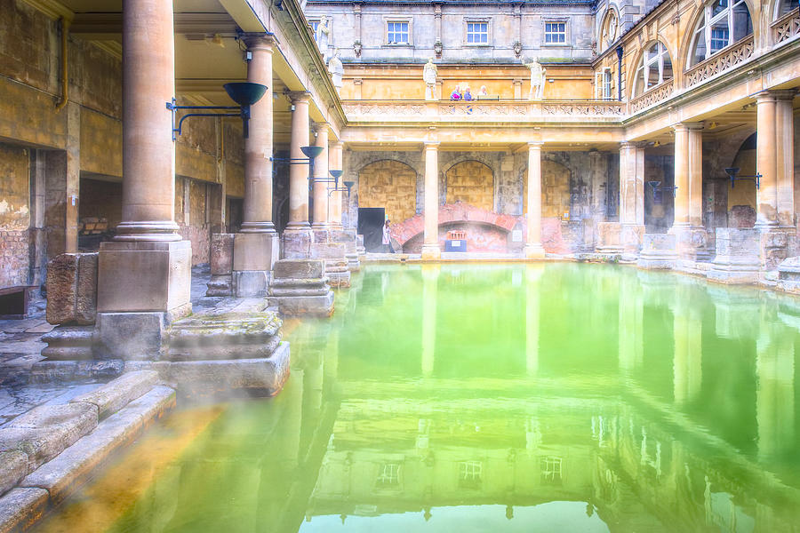 Staring Into Antiquity At The Roman Baths - Bath England Photograph by Mark E Tisdale