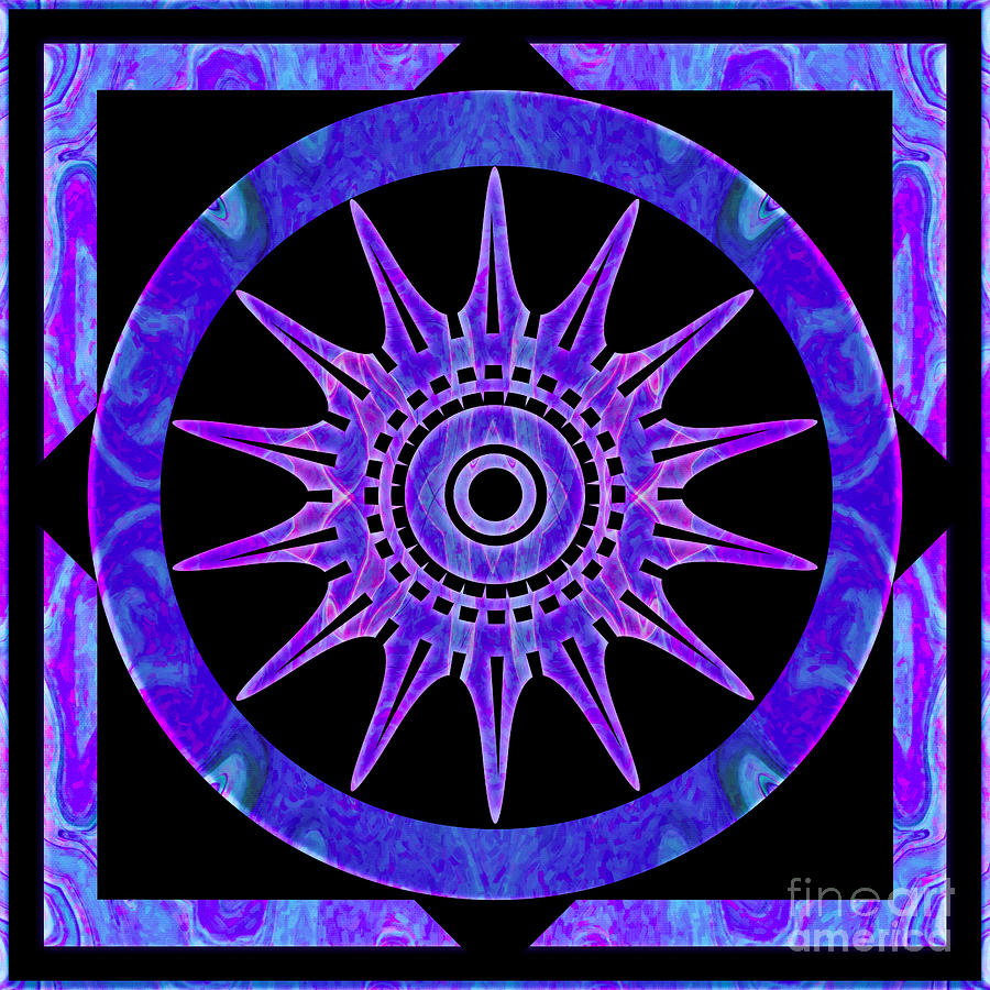 Starlit Purple Nights Abstract Mandala Artwork by Omaste Witkows Digital Art by Omaste Witkowski