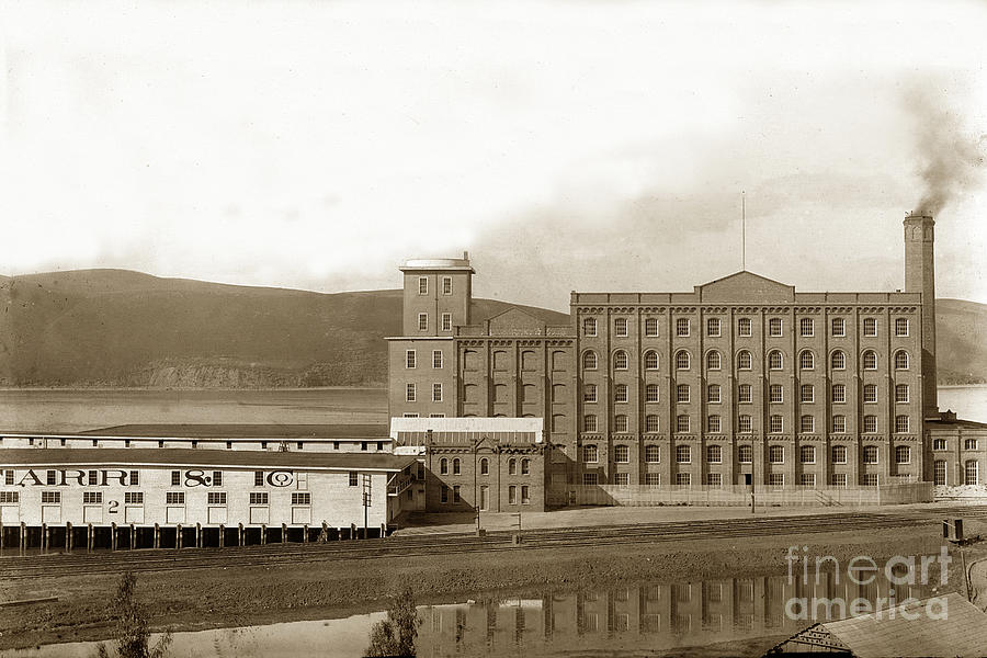 Starr Photograph - Starr and Co. flour mill at Crockett the south shore of Carquinez Strait California Circa 1887 by Monterey County Historical Society