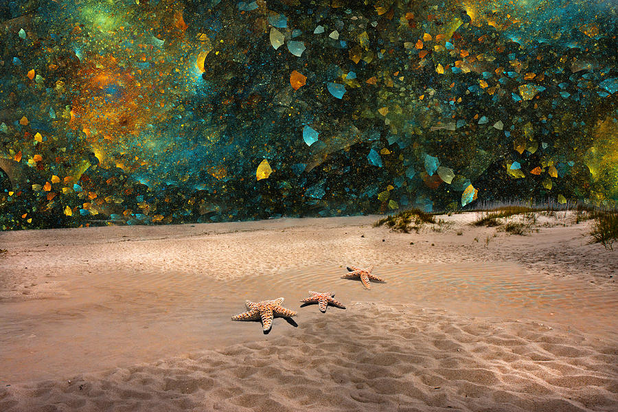 Starry Beach Night Digital Art