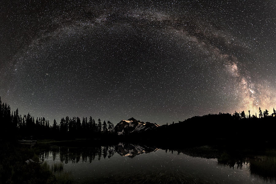 Starry Night at Picture Lake Photograph by Yoshiki Nakamura