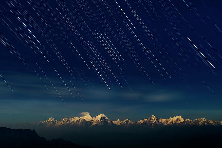 Mountain Photograph - Starry Night by Hua Zhu