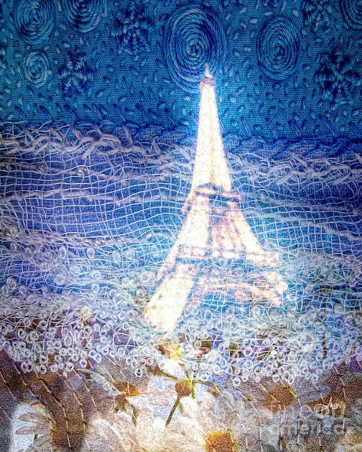 Starry Night in Paris Painting by Mo T