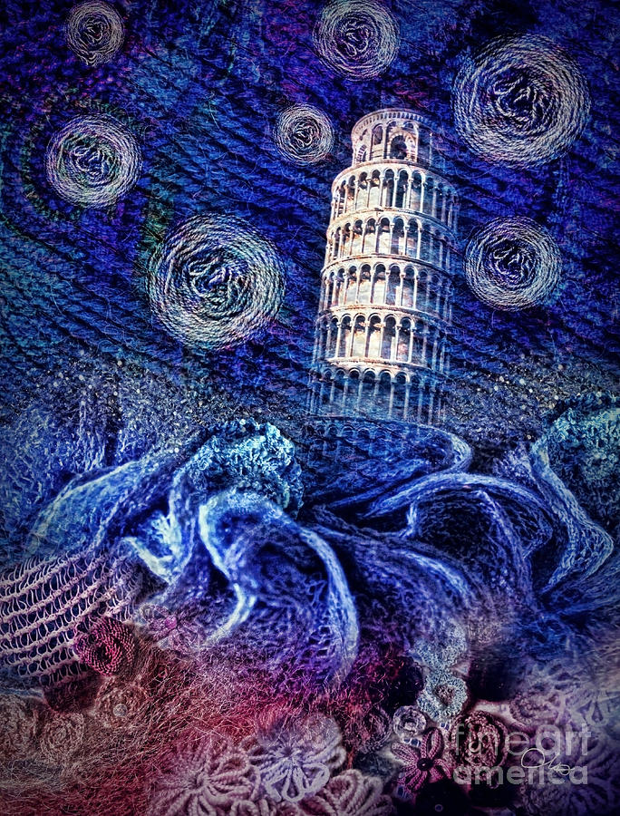 Starry Night in Pisa Mixed Media by Mo T