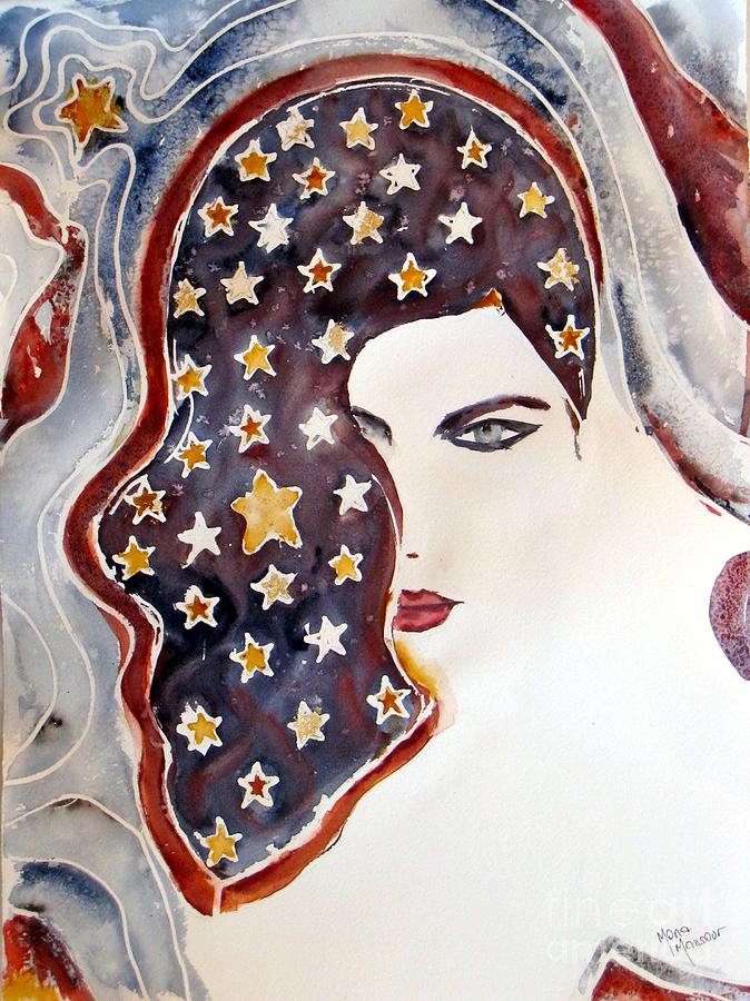 Stars Painting - Starry night by Mona Mansour Jandali