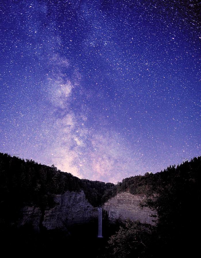 Starry Night Of Taughannock Waterfalls Photograph by Paul Ge
