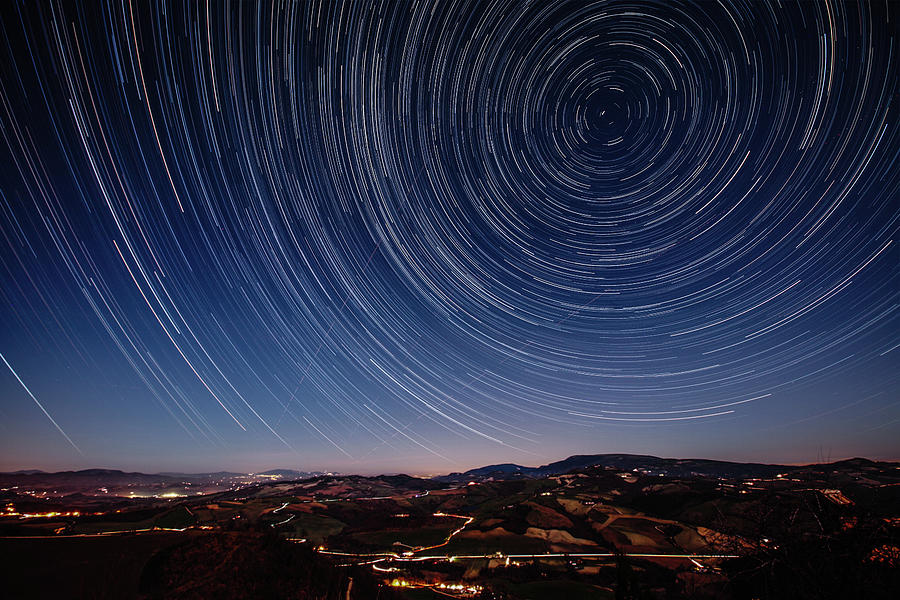 Starry Night On The Tuscan Hills Photograph by Deimagine