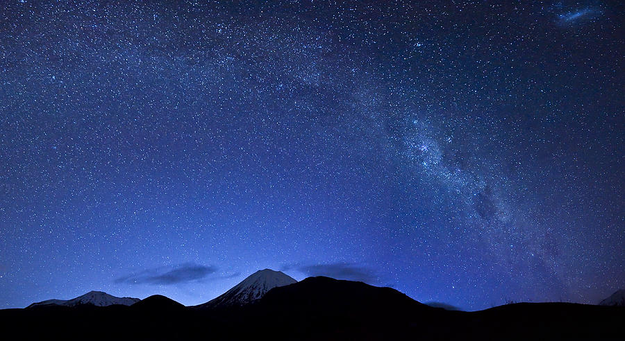 Starry night over Mount Ngauruhoe Photograph by Ng Hock How