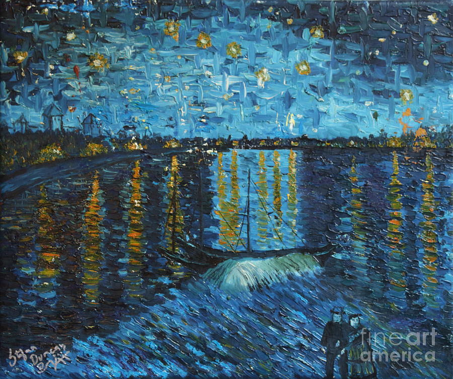 Starry Night Over The Rhone Painting by Stefan Duncan