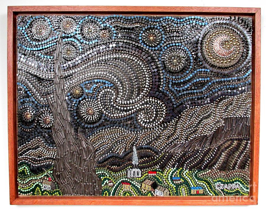 Wood Sculpture - Starry Starry Night 2 by Bill Czappa Wood Sculpture - Starry Starry Night 2 by Bill Czappa