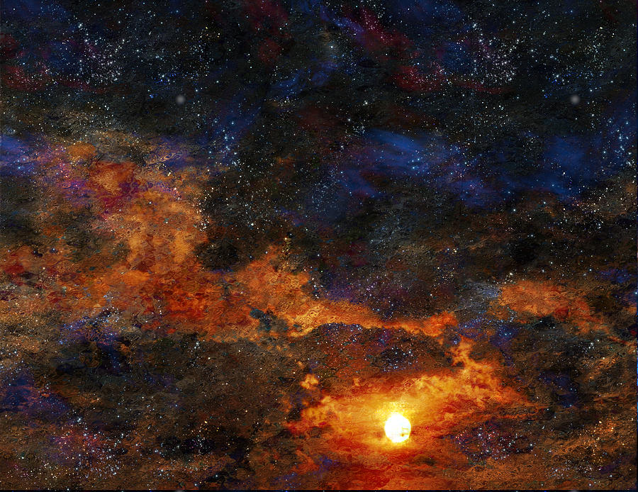 Starry Sunset Digital Art