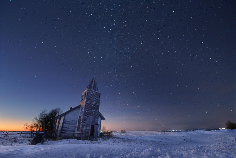 Winter Photograph - Starry Winter Night by Dan Jurak