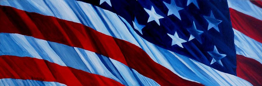 STARS and BARS - U S Flag Painting by Julie Brugh Riffey