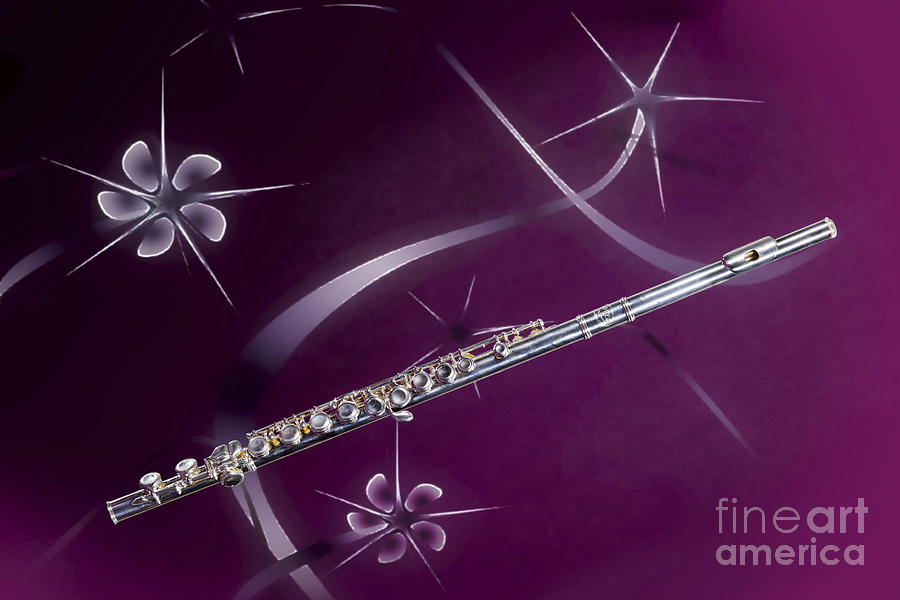 Stars and Flute music instrument photograph in color 3305.02 Photograph by M K Miller