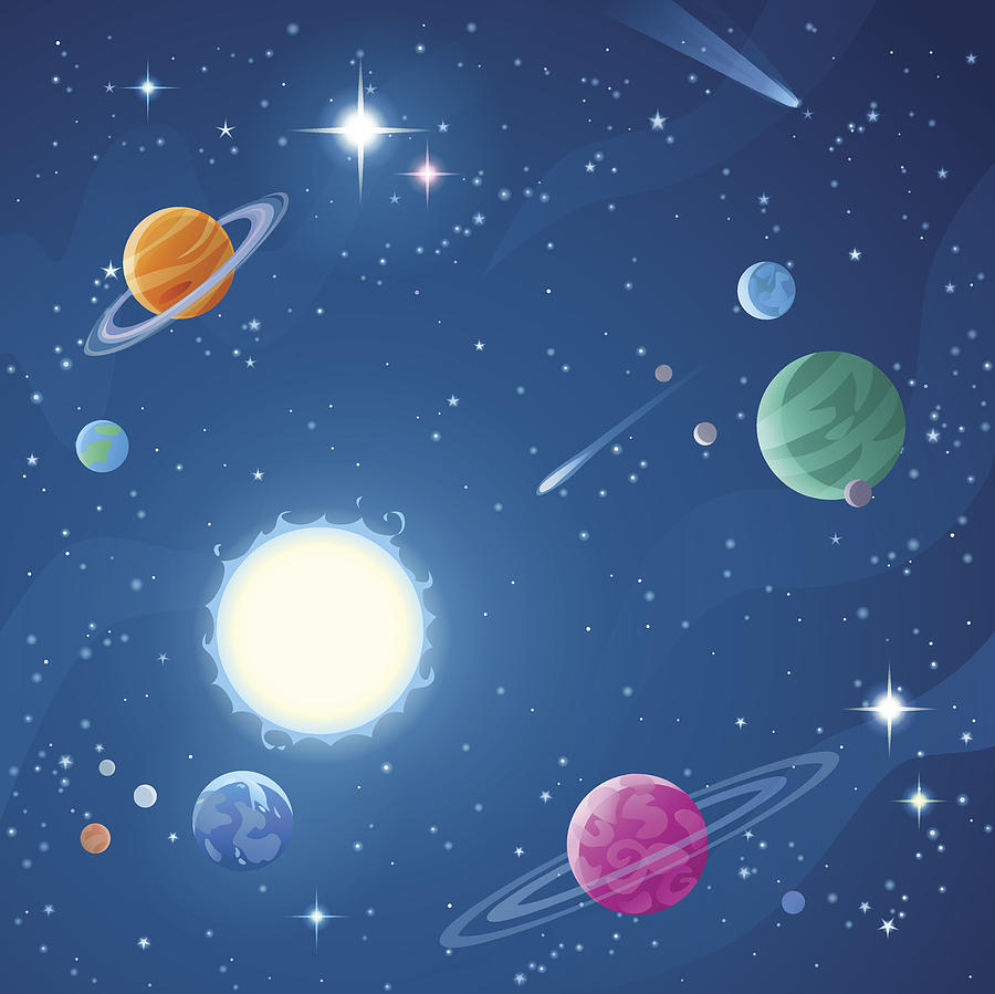 Stars And Planets Drawing by Kbeis