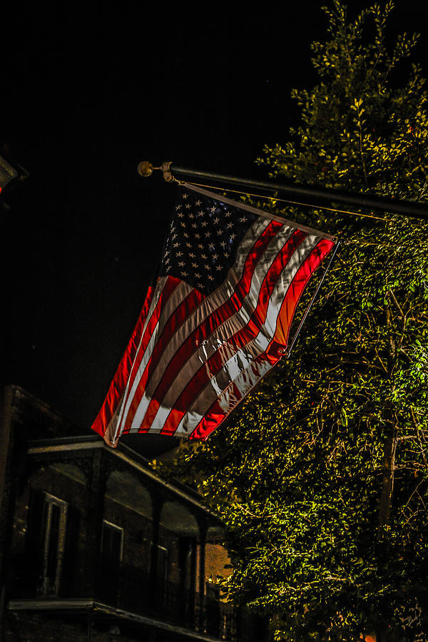 Stars and stripes at night Photograph by Chris Smith