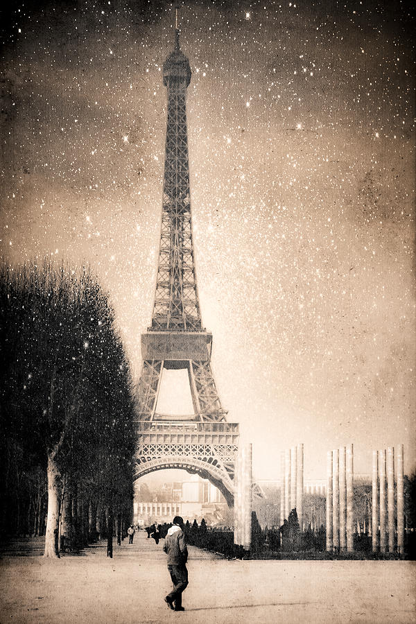 Stars Fall on the Eiffel Tower Photograph by Mark Tisdale