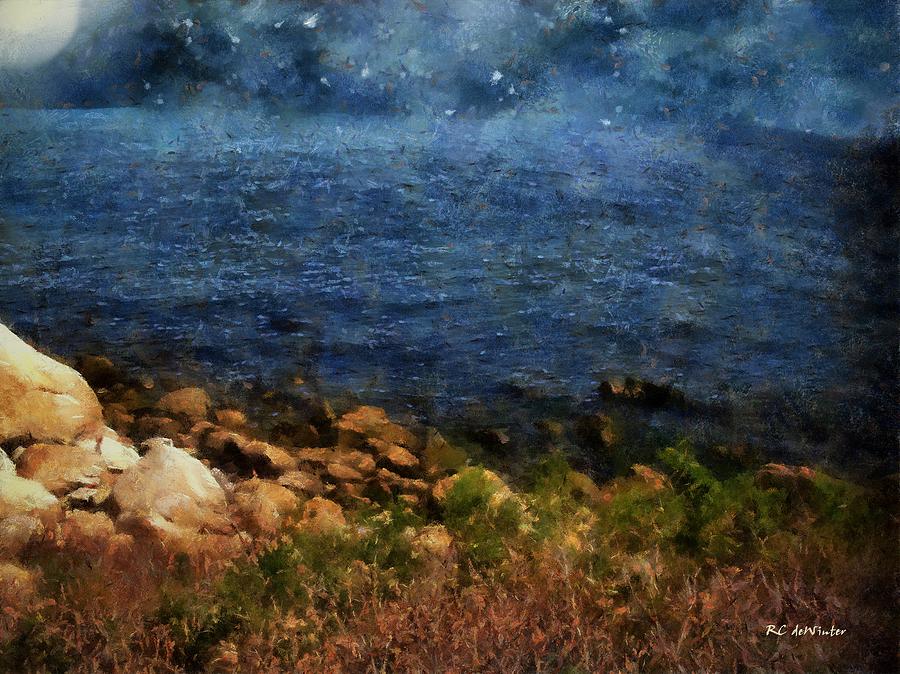 Fall Painting - Stars Falling into the Sea by RC DeWinter