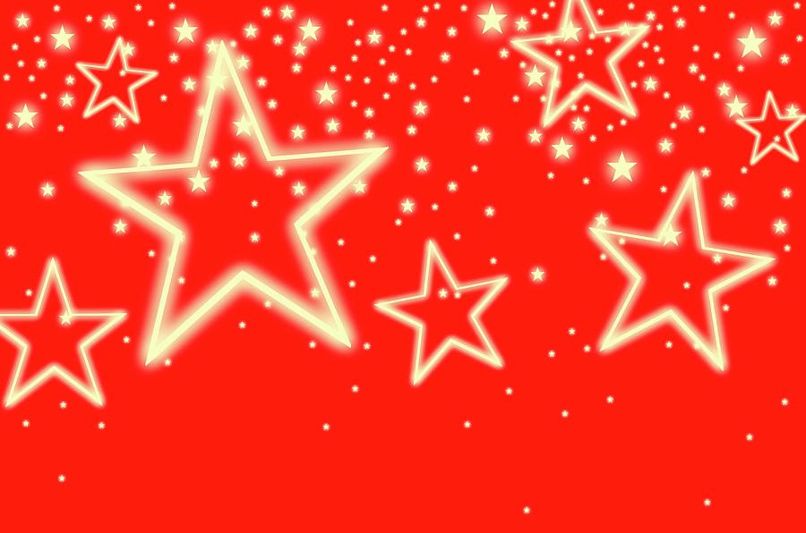 Stars On Red Background, Studio Shot by Tetra Images