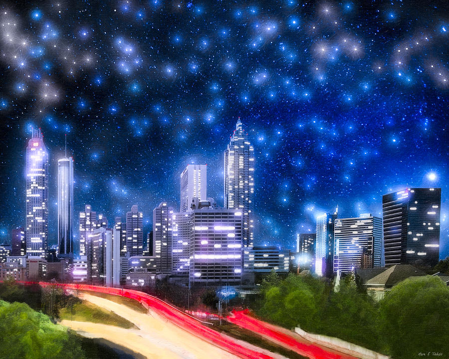 Stars Over Atlanta - Skyline Photograph by Mark Tisdale