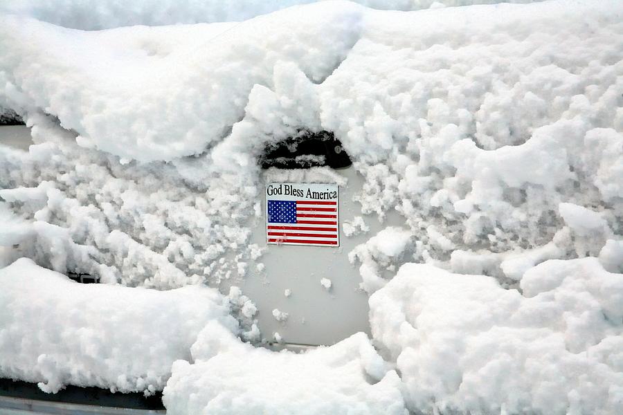 Stars Stripes and Snow Digital Art by Carrie OBrien Sibley
