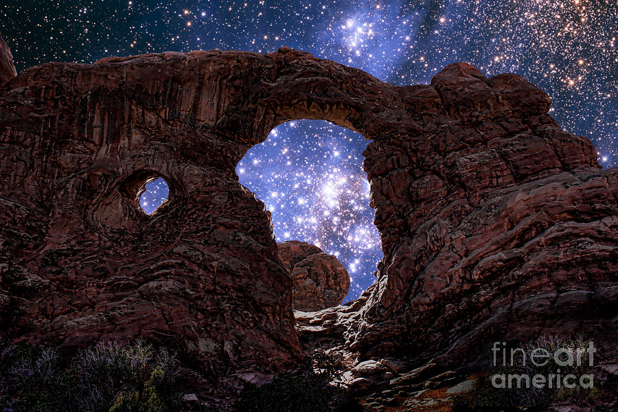 Stars Through Arch Photograph by Mike Agliolo