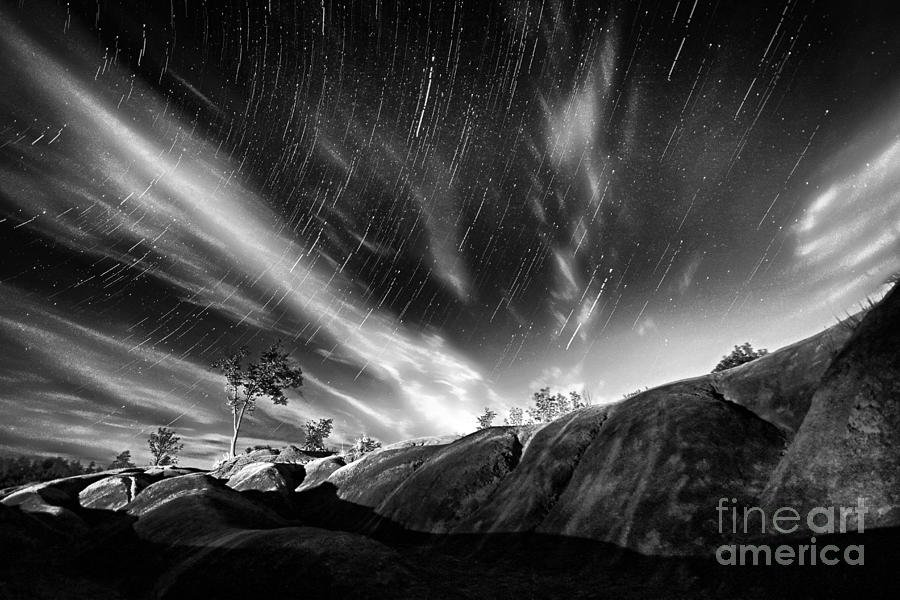 Startrails Over Badlands Photograph by Charline Xia