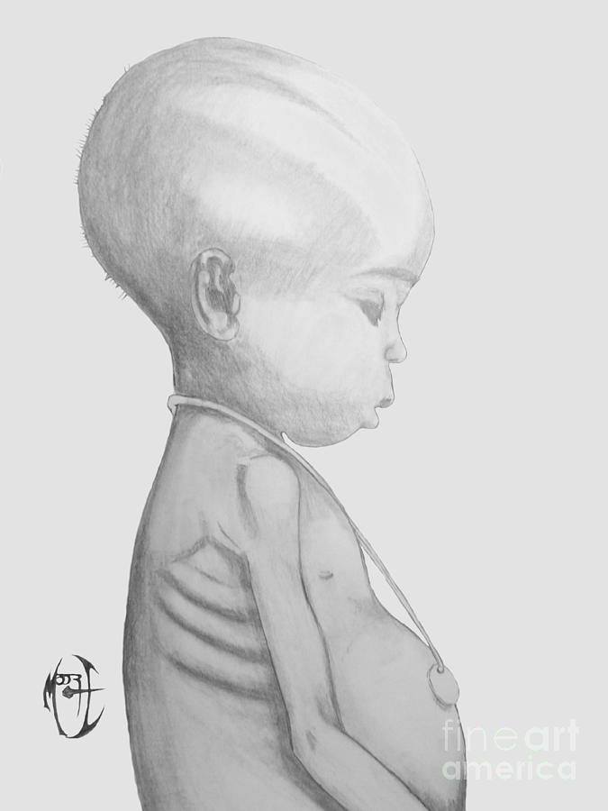 Starved African Girl Drawing