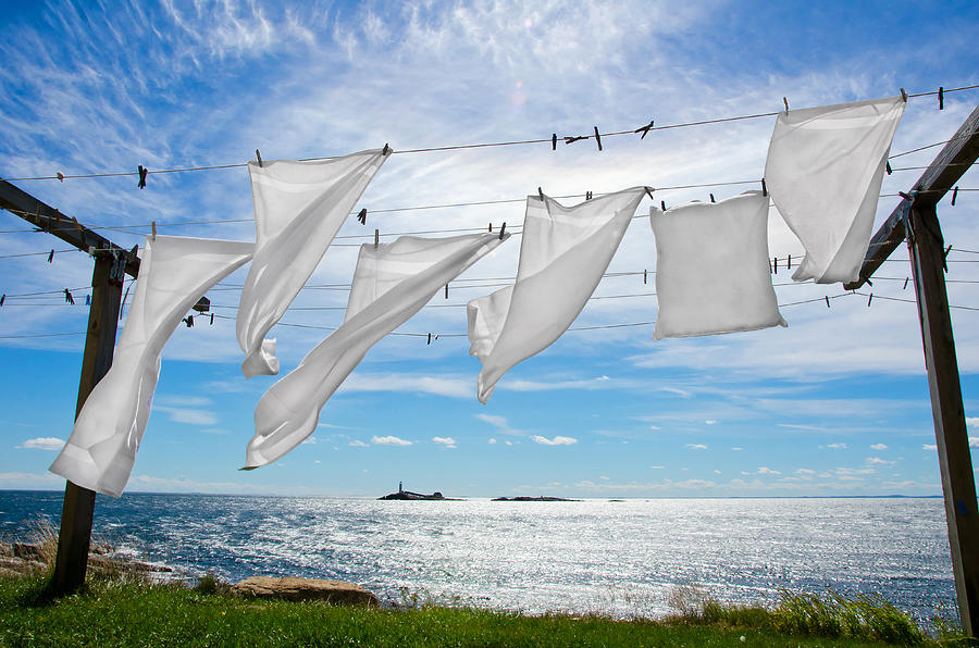 Boat Photograph - Star Island Fresh Laundry by Donna Doherty