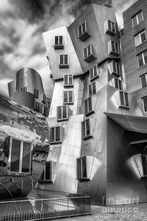 Stata Building 1 bw Photograph by Jerry Fornarotto