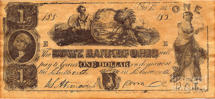 State Bank of Ohio Note Mixed Media by Charles Robinson