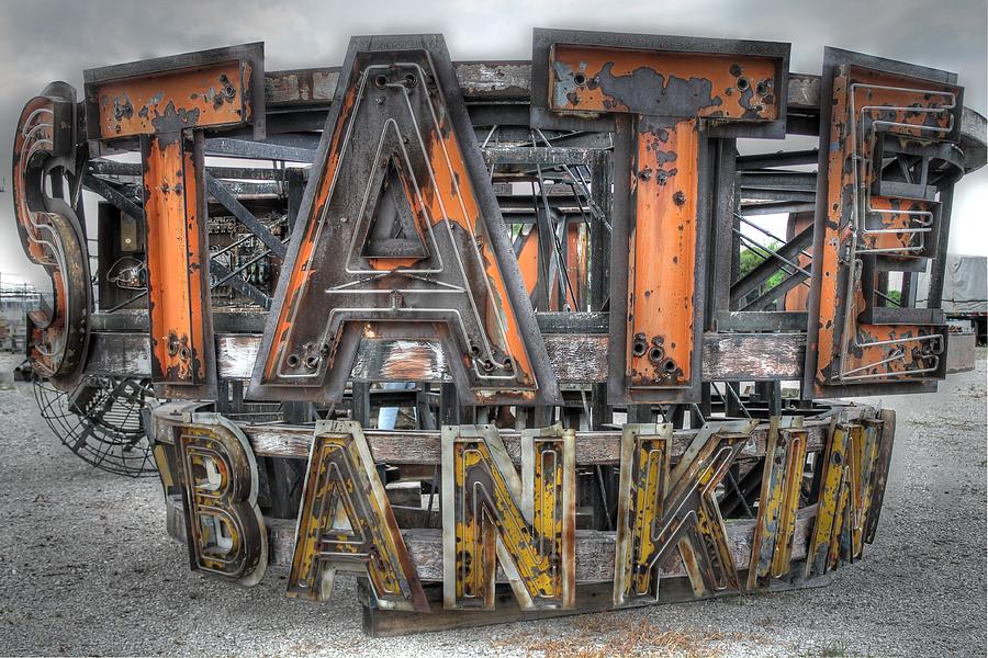 St. Louis Photograph - State Bank Sign by Jane Linders