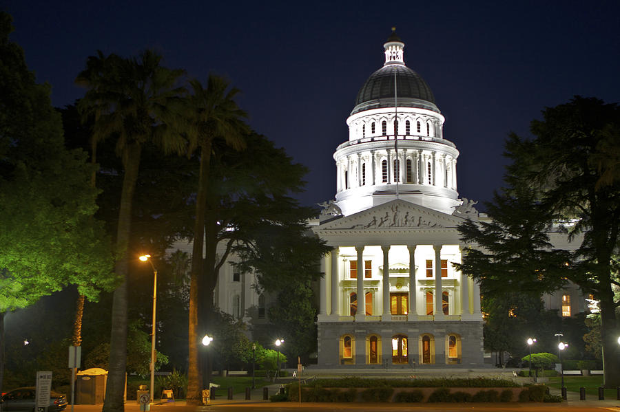 State Capitol At Night Sacramento Photograph by SC Heffner