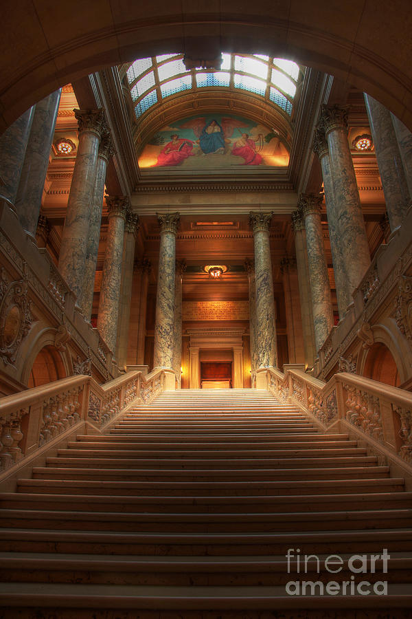State Capital of Minnesota Staircase Photograph by Wayne Moran